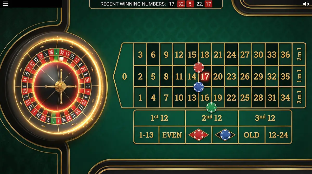 Ruleta europea mesa de apuestas